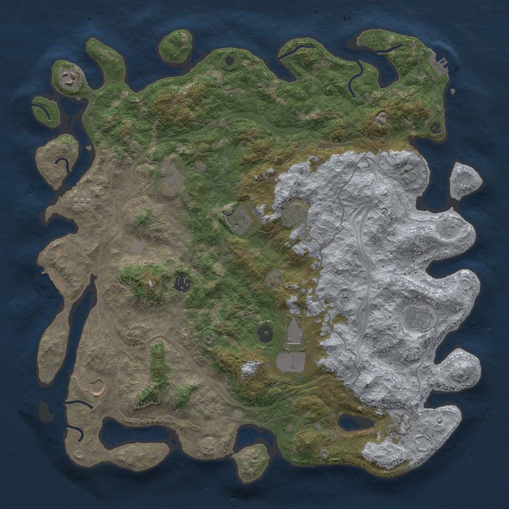 Rust Map: Procedural Map, Size: 4600, Seed: 245, 18 Monuments