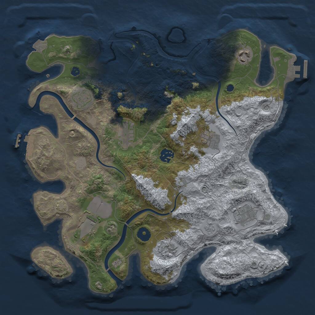 Rust Map: Procedural Map, Size: 3500, Seed: 42139636, 15 Monuments
