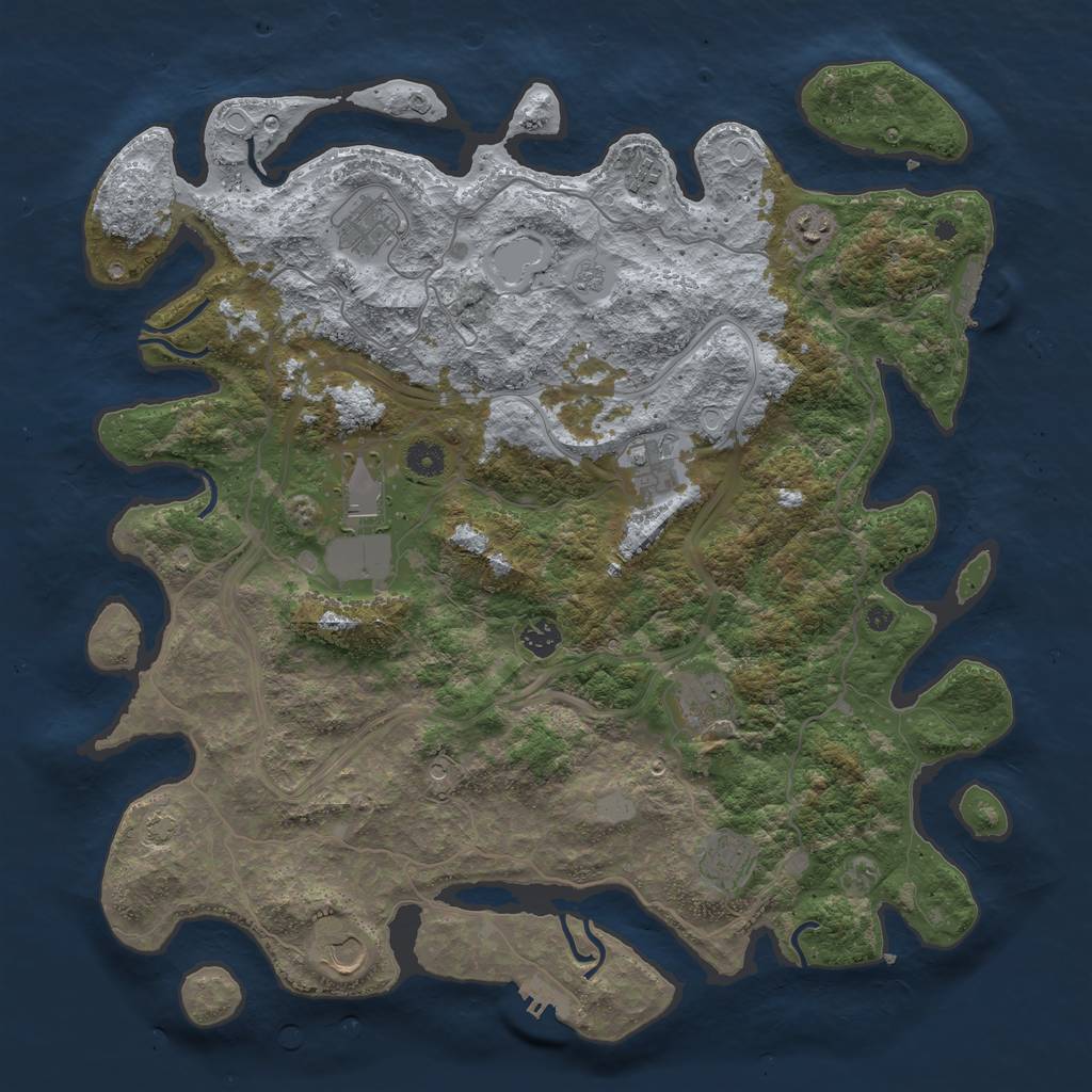 Rust Map: Procedural Map, Size: 4400, Seed: 32267563, 17 Monuments