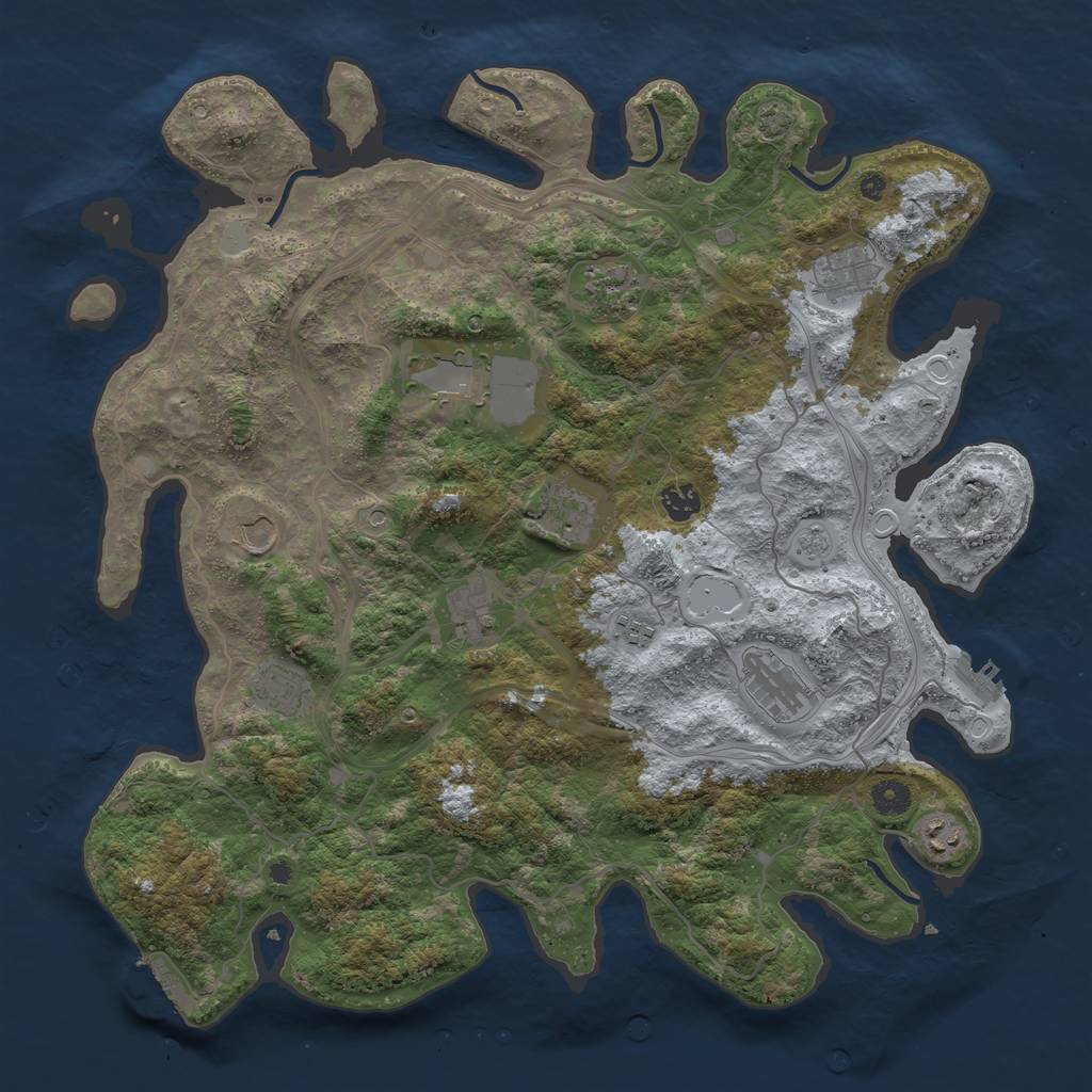 Rust Map: Procedural Map, Size: 4300, Seed: 19145243, 19 Monuments