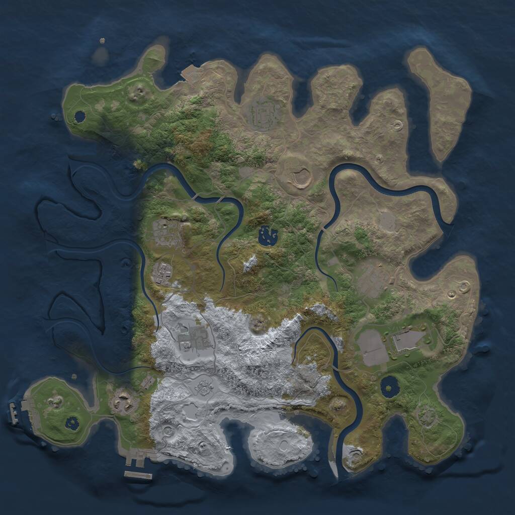 Rust Map: Procedural Map, Size: 3750, Seed: 1971155, 15 Monuments