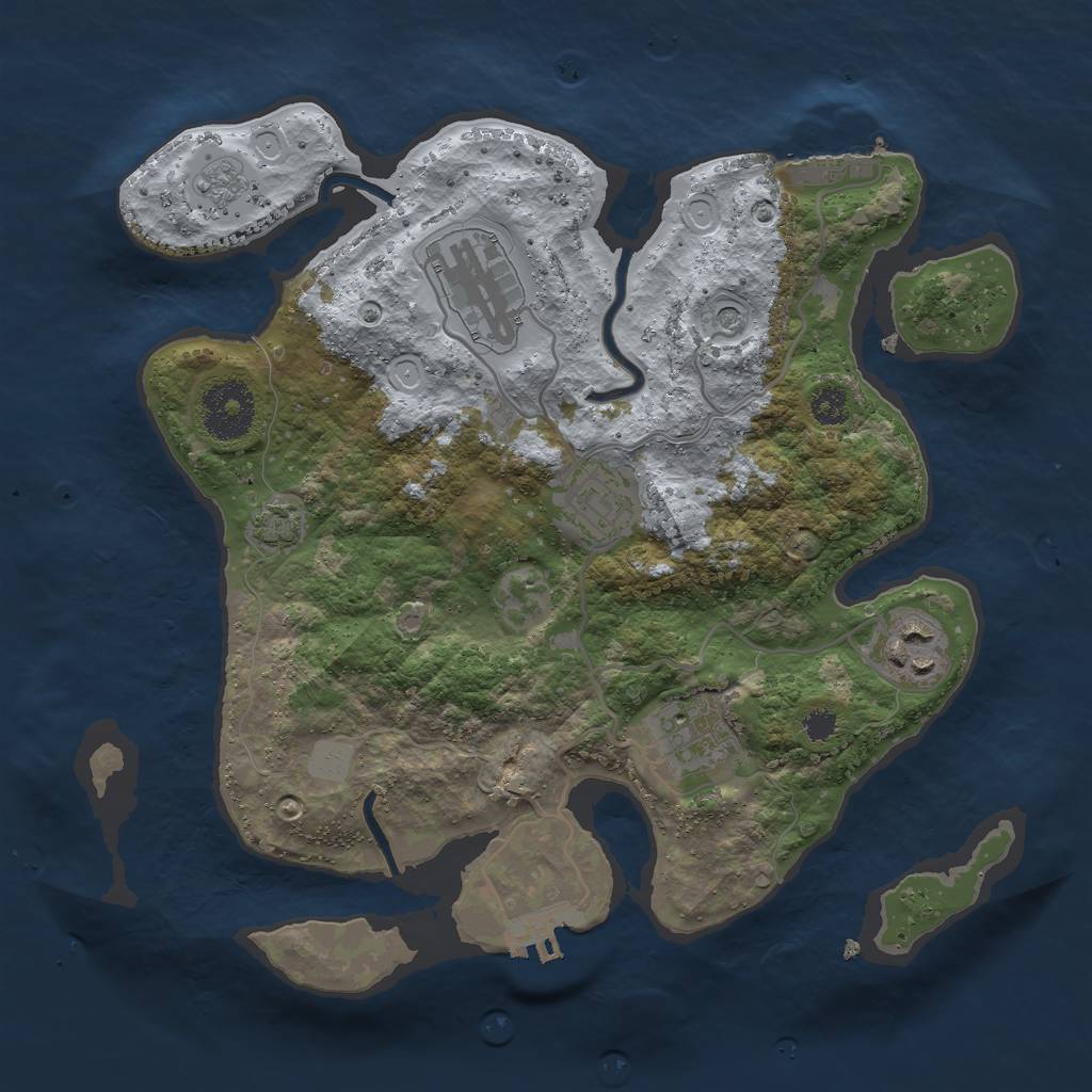Rust Map: Procedural Map, Size: 2888, Seed: 41189, 12 Monuments