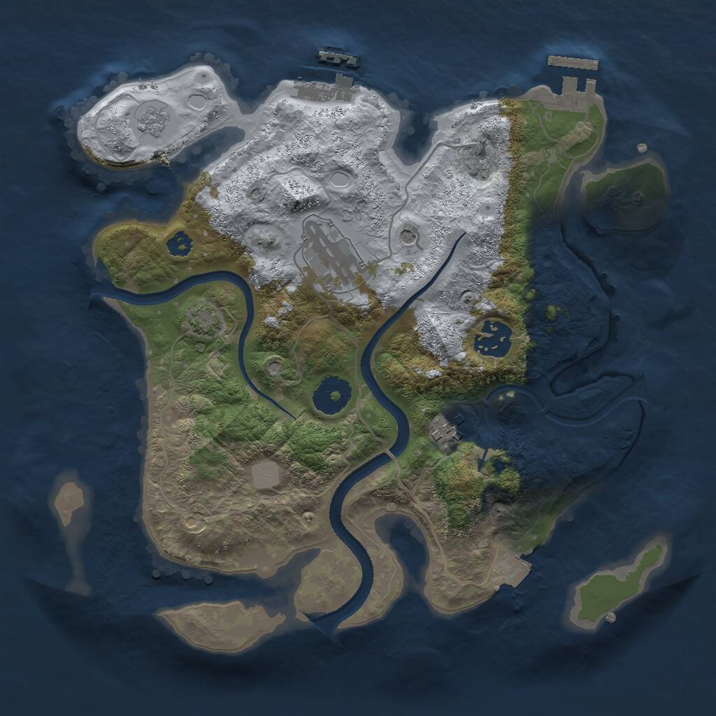 Rust Map: Procedural Map, Size: 2888, Seed: 41189, 9 Monuments