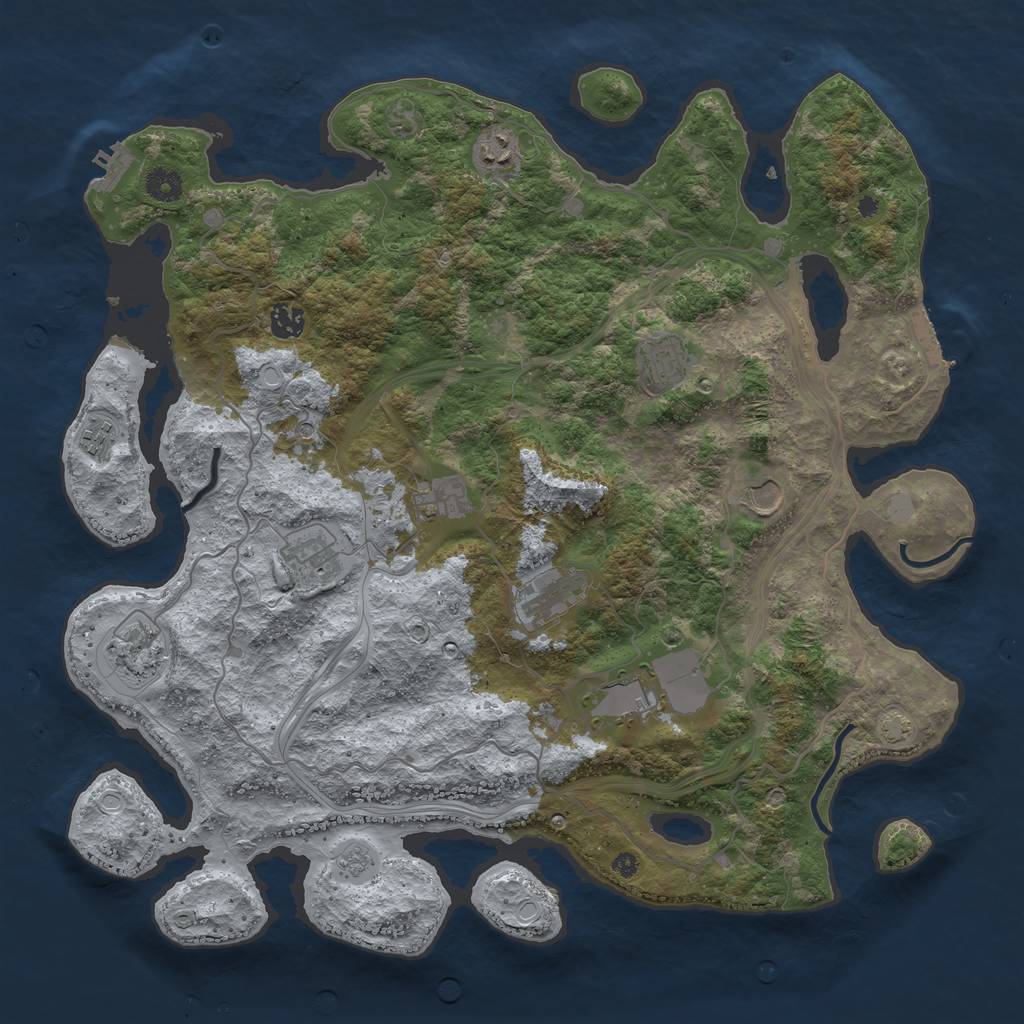 Rust Map: Procedural Map, Size: 4250, Seed: 2564884, 18 Monuments