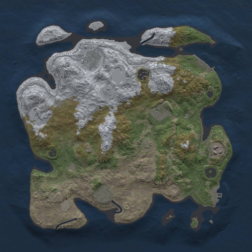 Rust Map: Procedural Map, Size: 3400, Seed: 890226, 14 Monuments