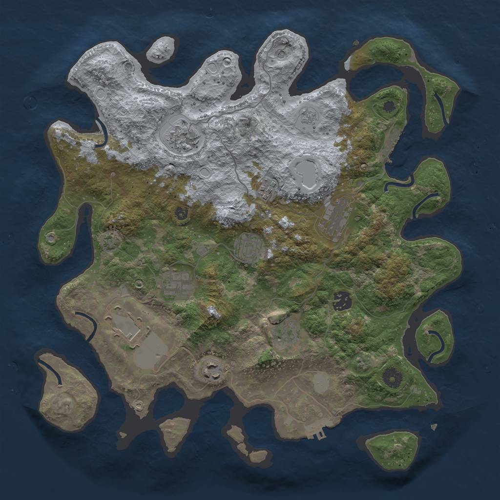 Rust Map: Procedural Map, Size: 3750, Seed: 1499408008, 17 Monuments