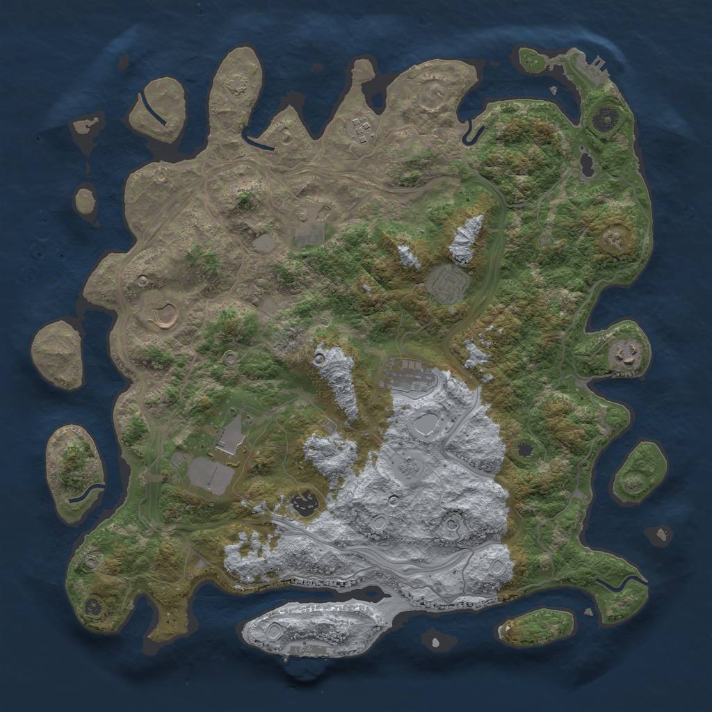 Rust Map: Procedural Map, Size: 4250, Seed: 26571160, 16 Monuments
