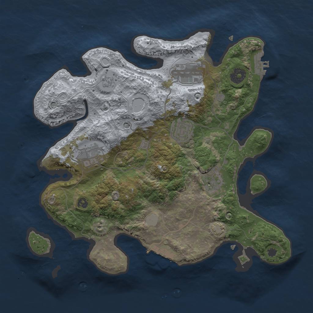 Rust Map: Procedural Map, Size: 3000, Seed: 564947525, 12 Monuments