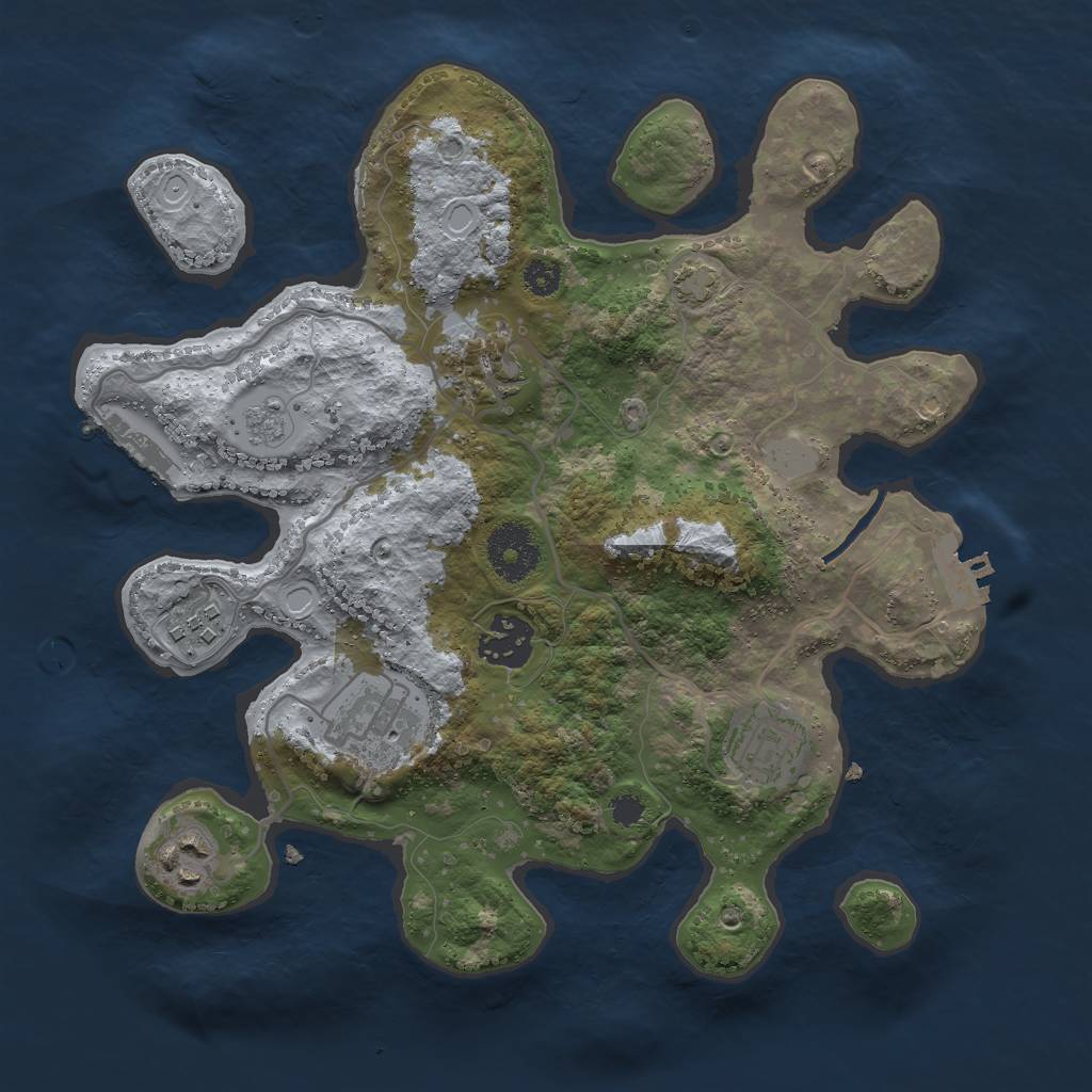 Rust Map: Procedural Map, Size: 3000, Seed: 1309457465, 13 Monuments