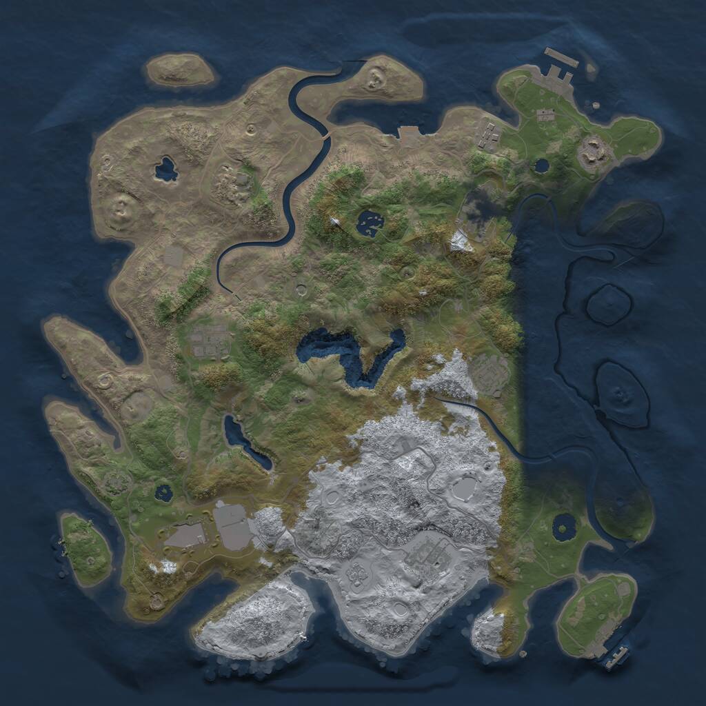 Rust Map: Procedural Map, Size: 4000, Seed: 120523, 15 Monuments