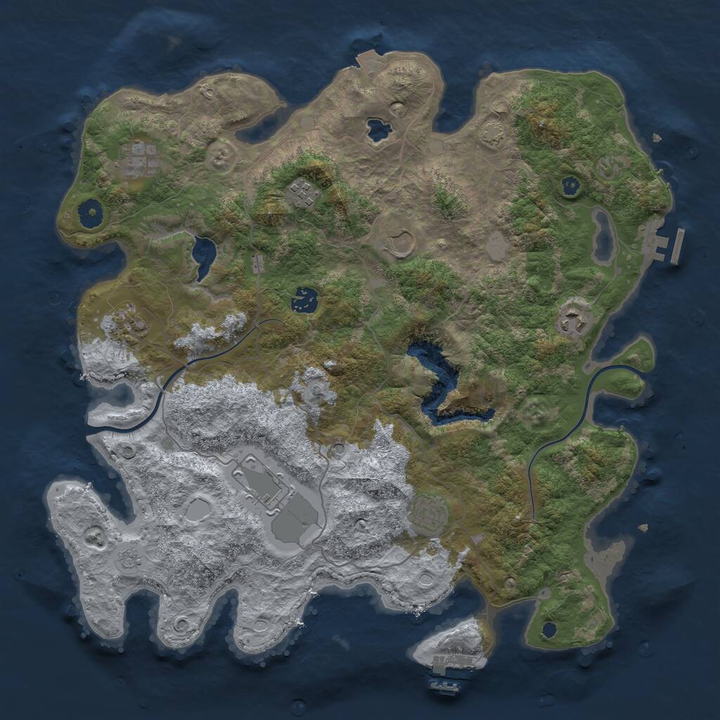Rust Map: Procedural Map, Size: 4000, Seed: 905461959, 14 Monuments