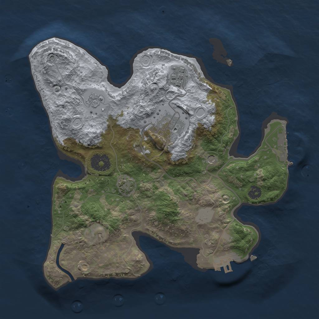 Rust Map: Procedural Map, Size: 2500, Seed: 890226, 10 Monuments