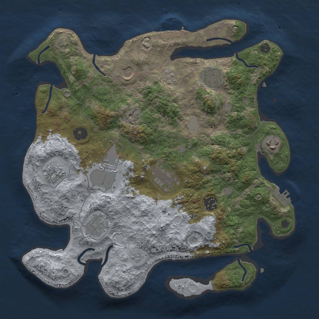 Rust Map: Procedural Map, Size: 3500, Seed: 6223, 17 Monuments
