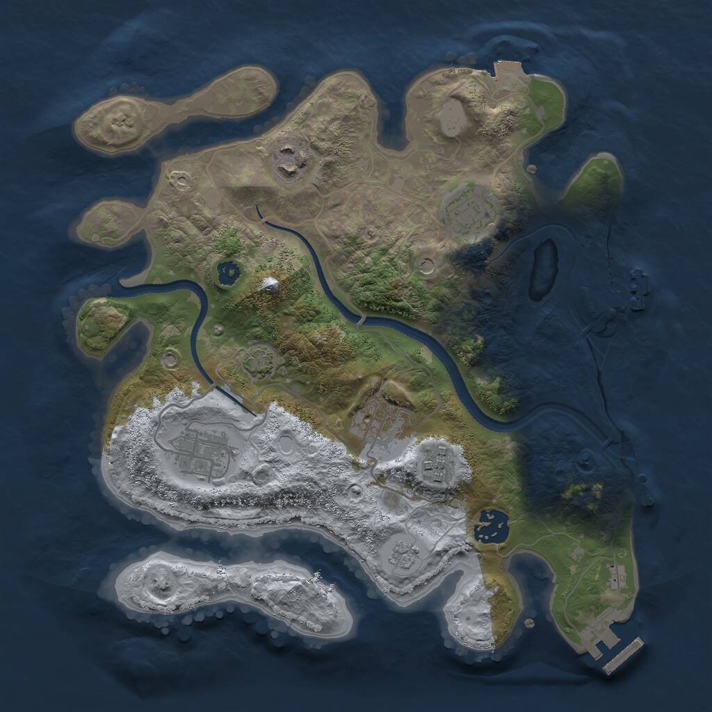 Rust Map: Procedural Map, Size: 3000, Seed: 7853, 12 Monuments