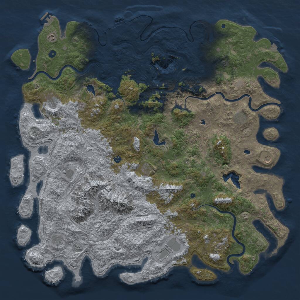 Rust Map: Procedural Map, Size: 6000, Seed: 2088011942, 17 Monuments