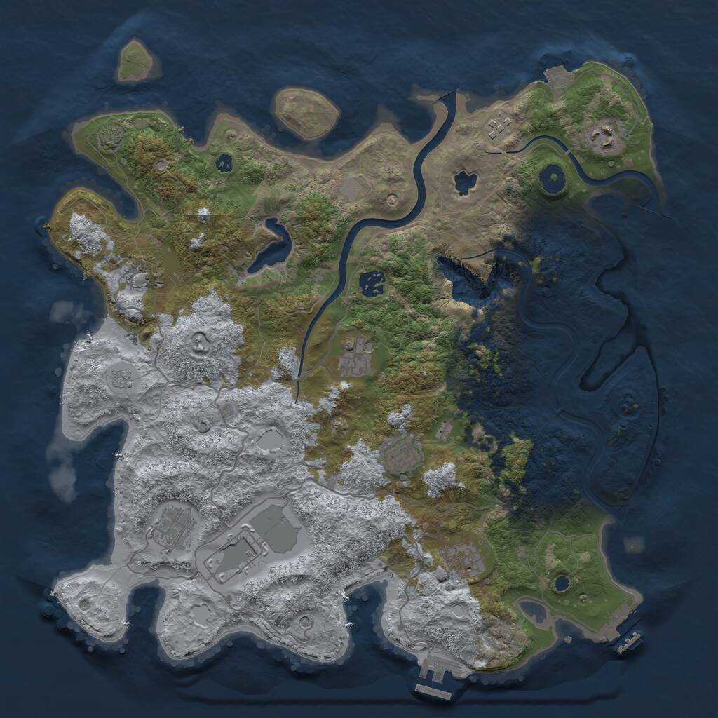 Rust Map: Procedural Map, Size: 4000, Seed: 143451, 15 Monuments