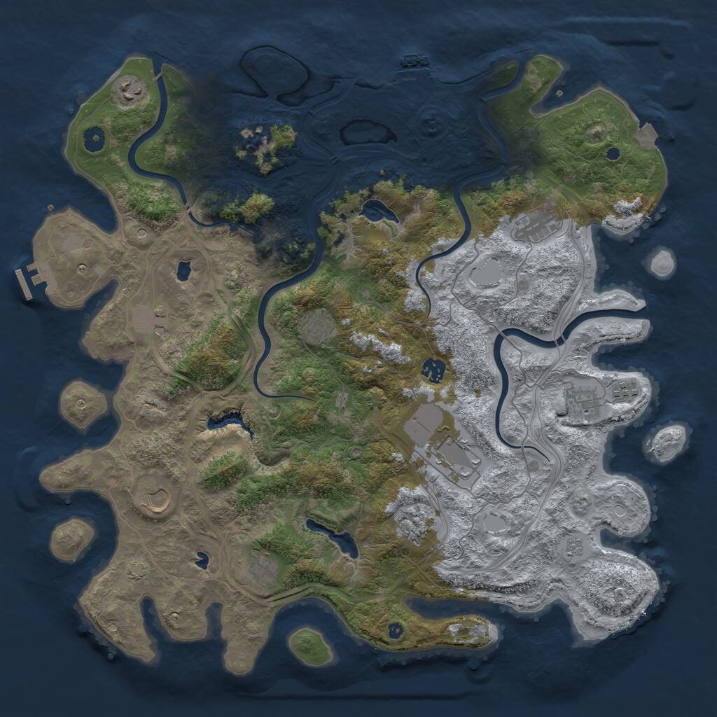 Rust Map: Procedural Map, Size: 4500, Seed: 32025021, 17 Monuments