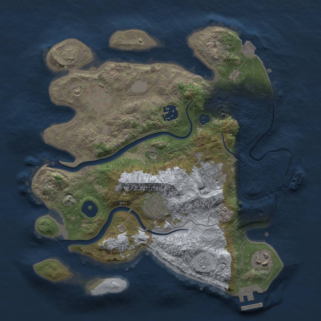 Rust Map: Procedural Map, Size: 3000, Seed: 569731, 12 Monuments