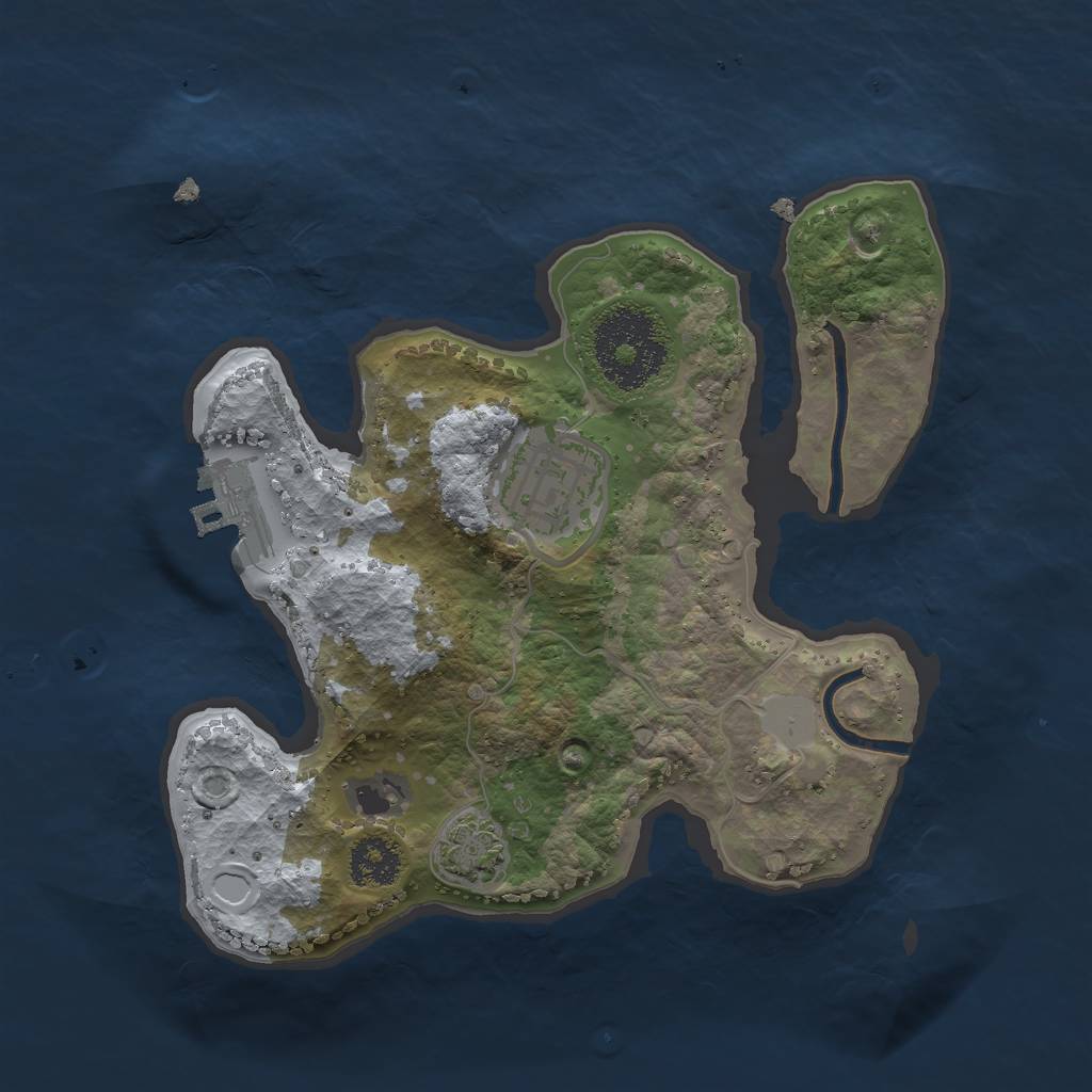 Rust Map: Procedural Map, Size: 2200, Seed: 4357982, 6 Monuments