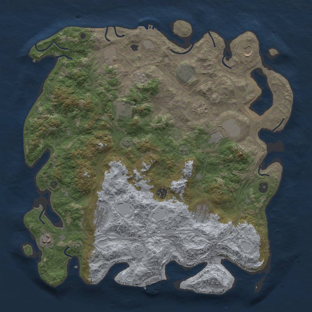 Rust Map: Procedural Map, Size: 4500, Seed: 52335, 19 Monuments