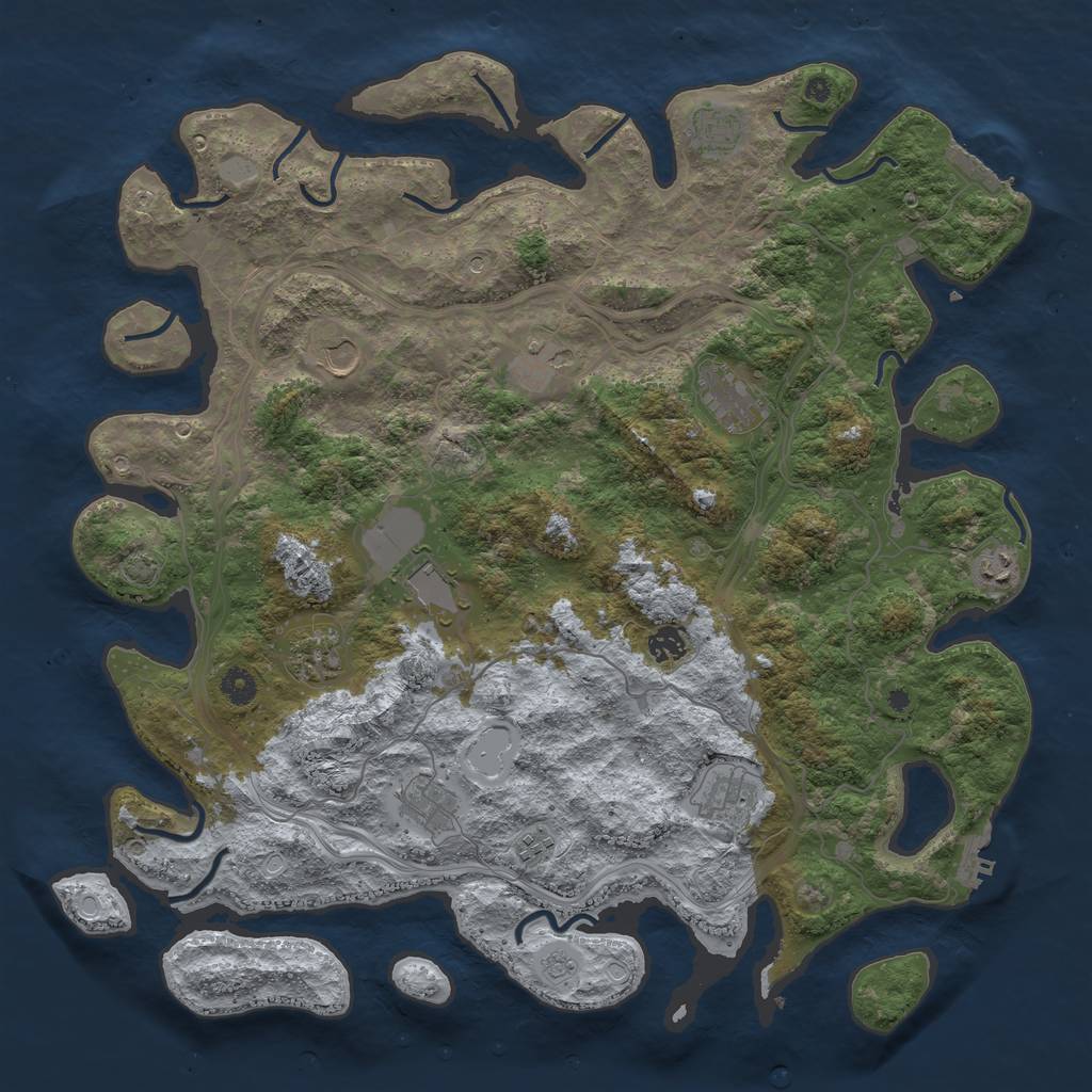 Rust Map: Procedural Map, Size: 4500, Seed: 878854060, 19 Monuments