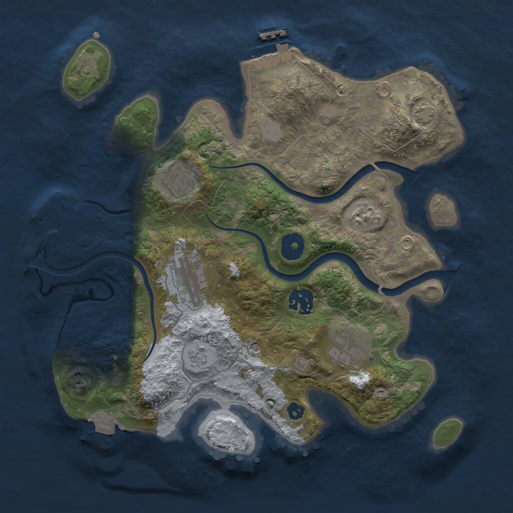 Rust Map: Procedural Map, Size: 3000, Seed: 770079904, 10 Monuments