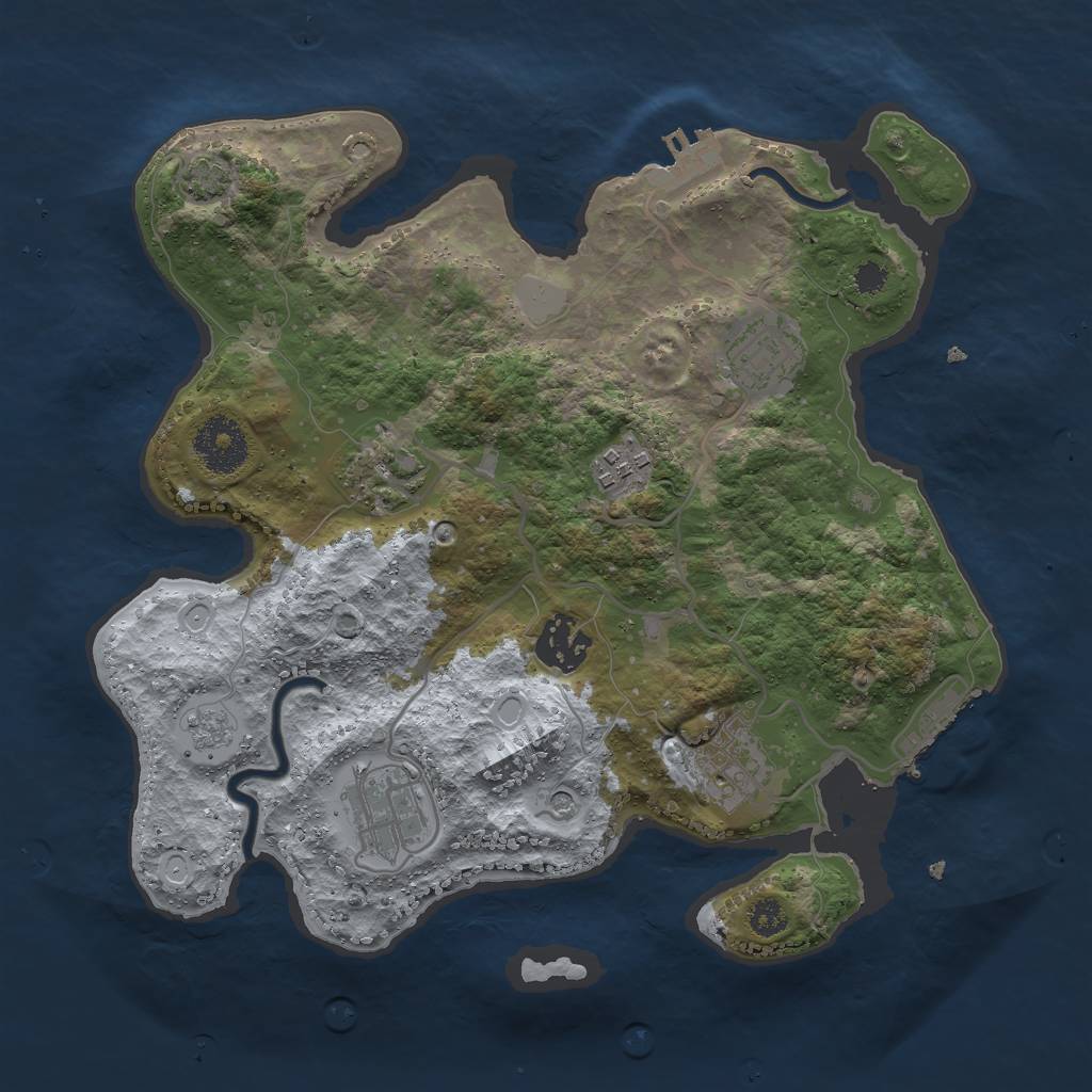 Rust Map: Procedural Map, Size: 3000, Seed: 24937, 14 Monuments