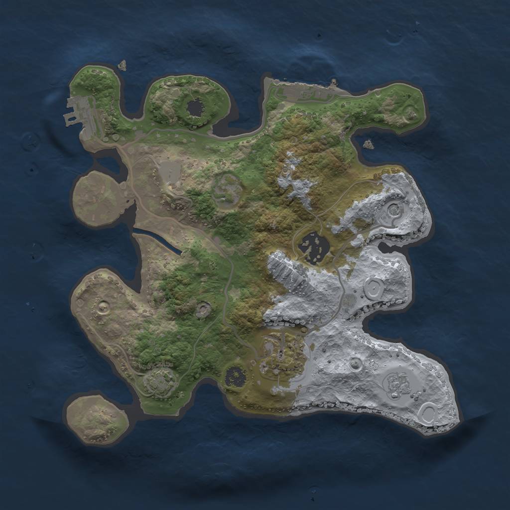 Rust Map: Procedural Map, Size: 2500, Seed: 1483102736, 10 Monuments