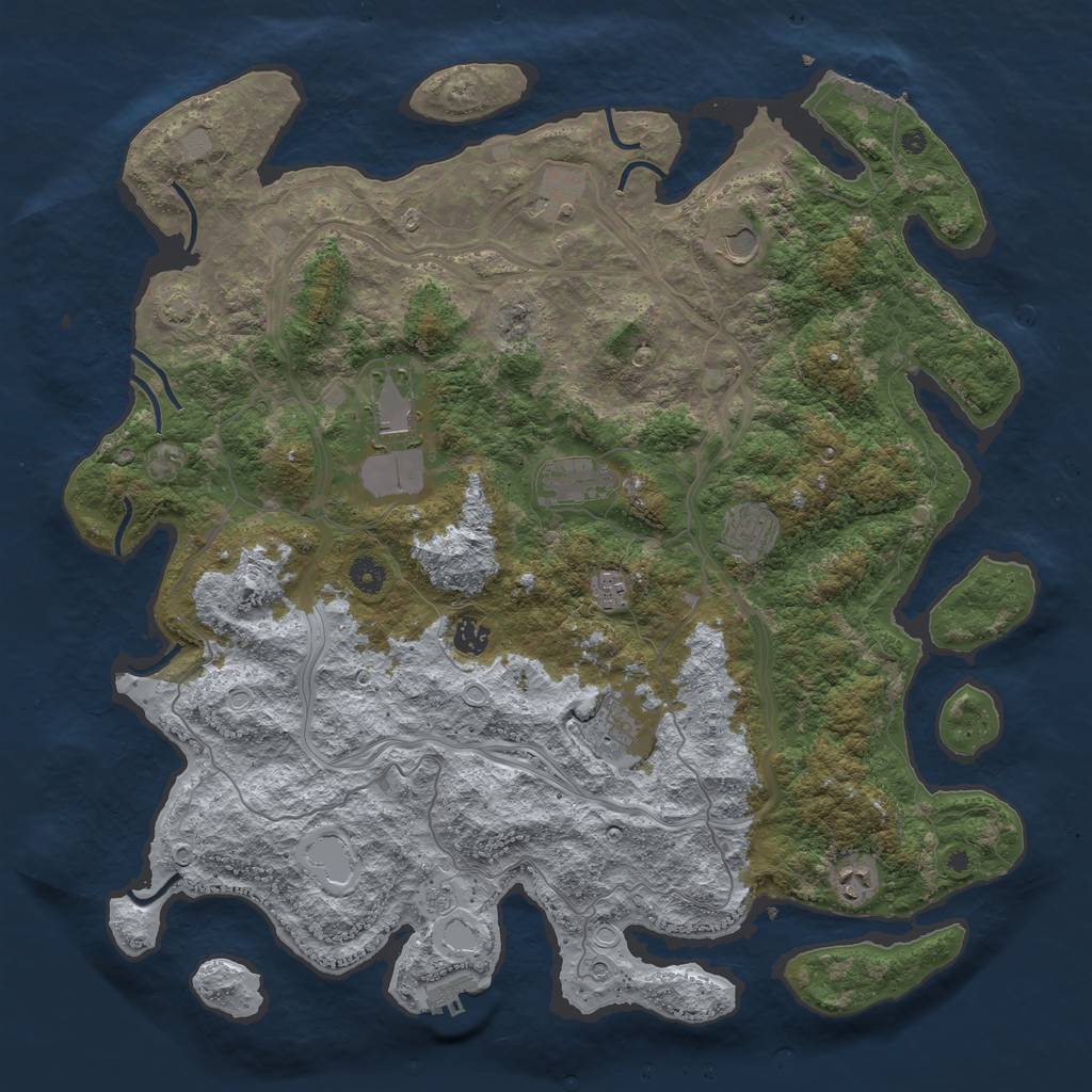 Rust Map: Procedural Map, Size: 4500, Seed: 24568, 17 Monuments