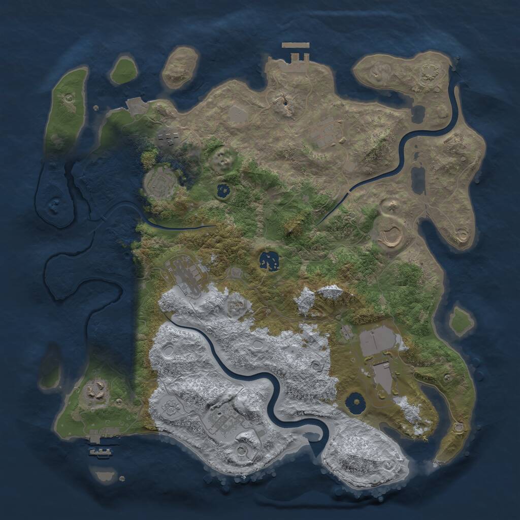 Rust Map: Procedural Map, Size: 3800, Seed: 56114512, 15 Monuments