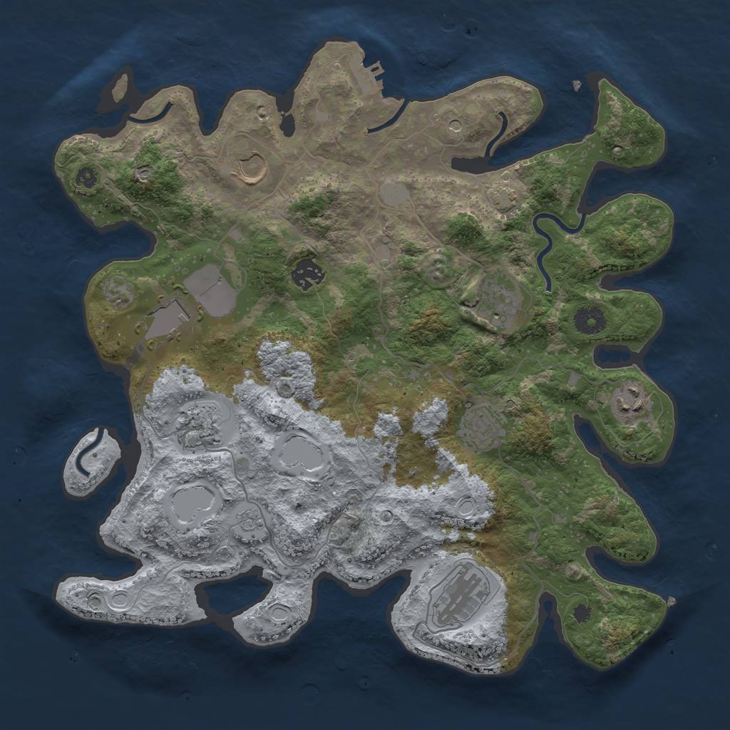 Rust Map: Procedural Map, Size: 3600, Seed: 11305, 15 Monuments