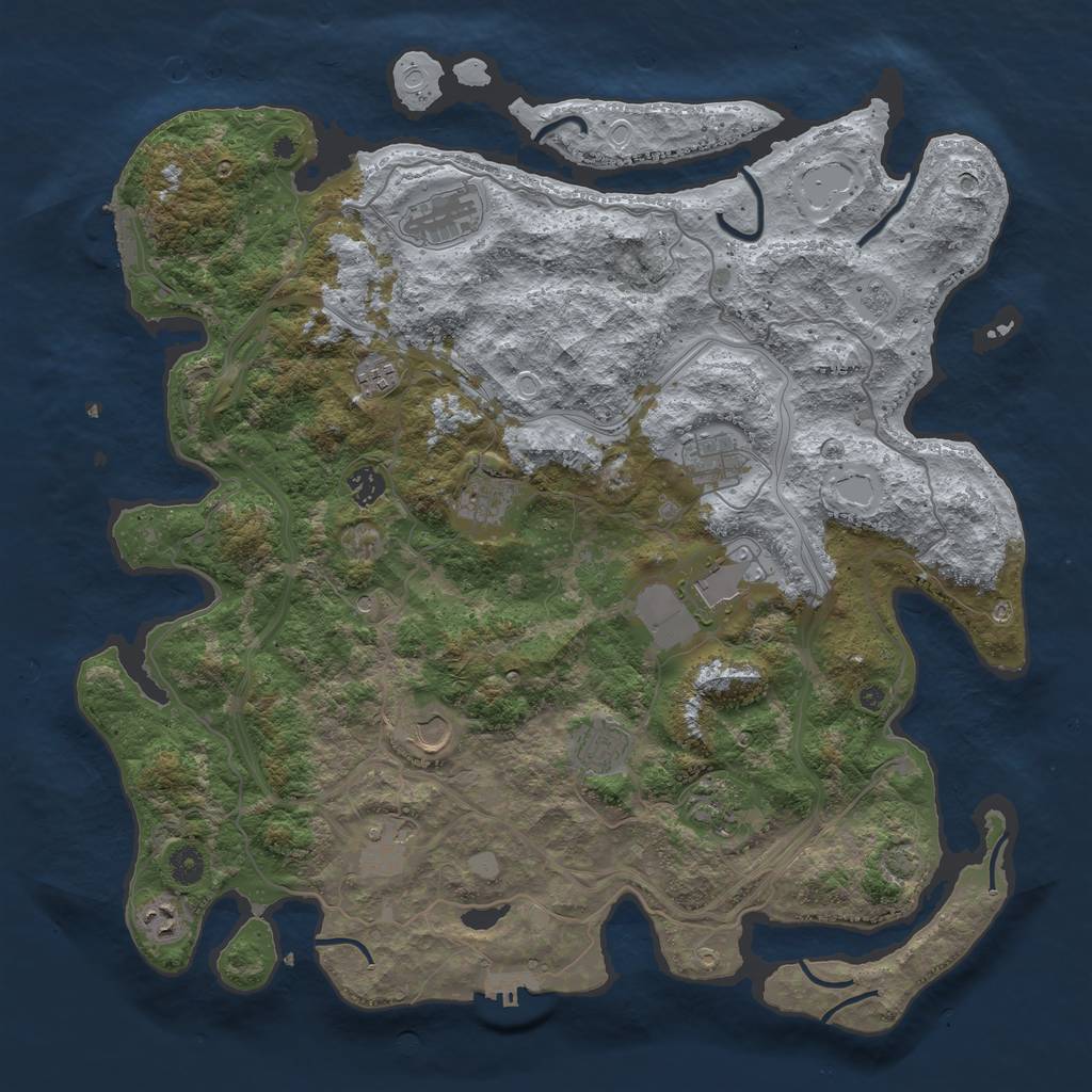 Rust Map: Procedural Map, Size: 4400, Seed: 8432626, 19 Monuments