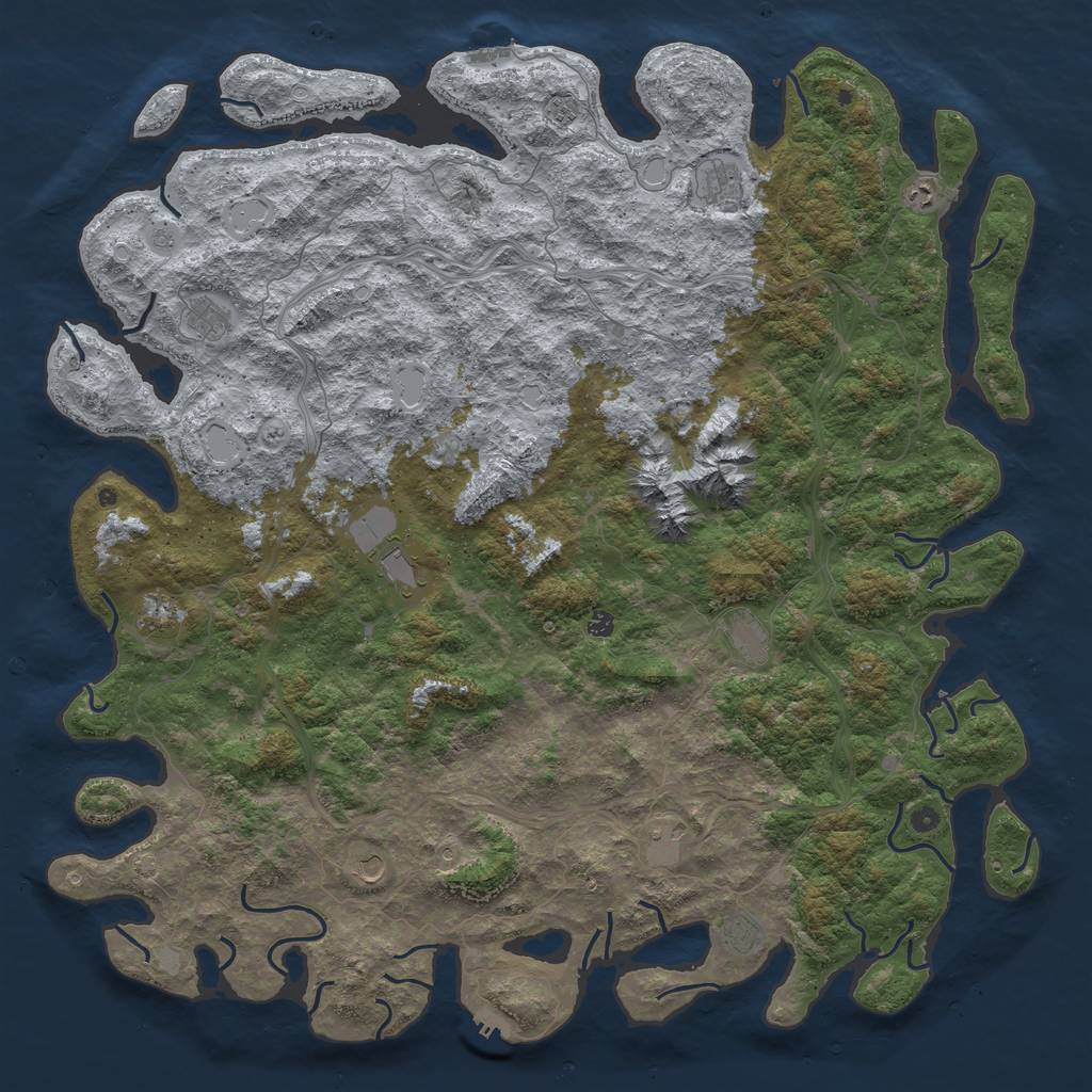 Rust Map: Procedural Map, Size: 6000, Seed: 16865, 19 Monuments