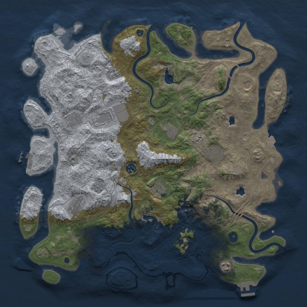 Rust Map: Procedural Map, Size: 4500, Seed: 654984, 17 Monuments