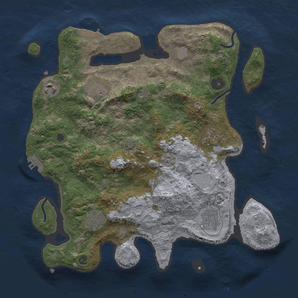 Rust Map: Procedural Map, Size: 3400, Seed: 49600496, 14 Monuments