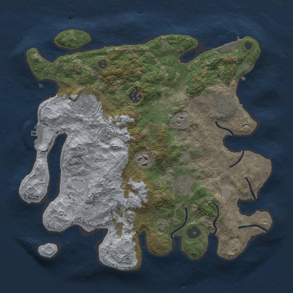 Rust Map: Procedural Map, Size: 3400, Seed: 5838453, 14 Monuments
