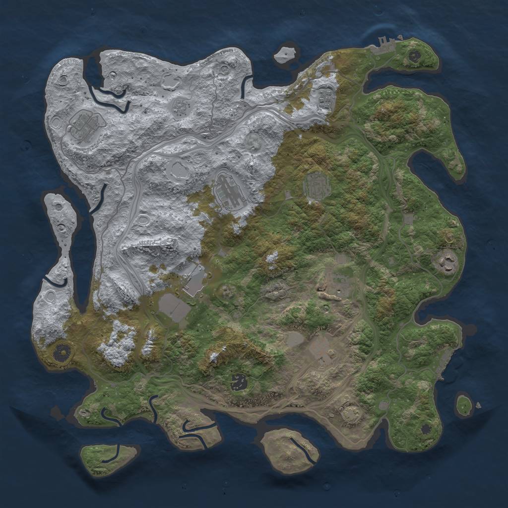Rust Map: Procedural Map, Size: 4300, Seed: 9693373, 17 Monuments