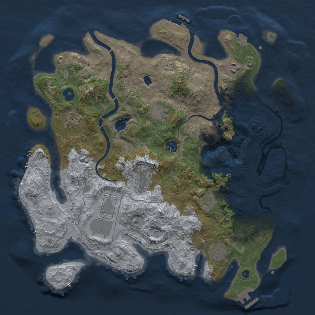 Rust Map: Procedural Map, Size: 4000, Seed: 670056323, 15 Monuments
