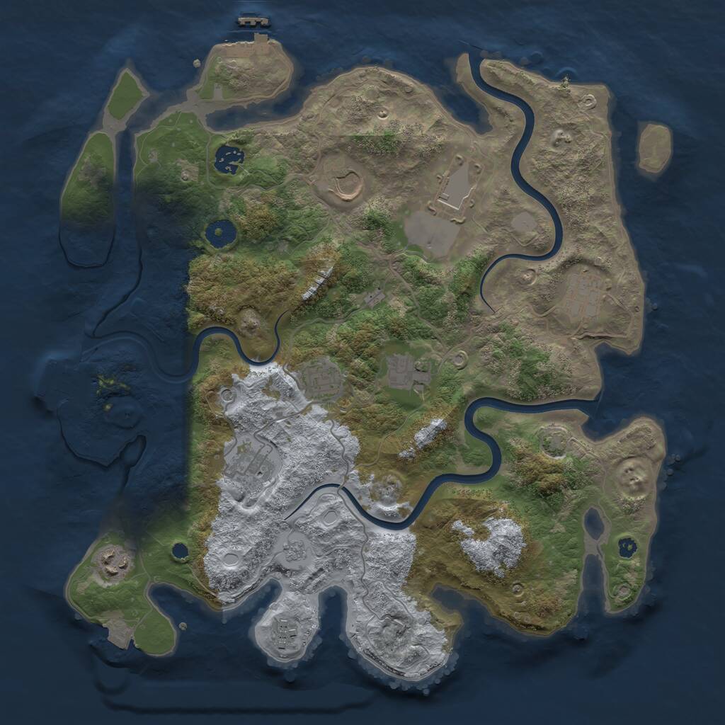 Rust Map: Procedural Map, Size: 3750, Seed: 15624249, 15 Monuments