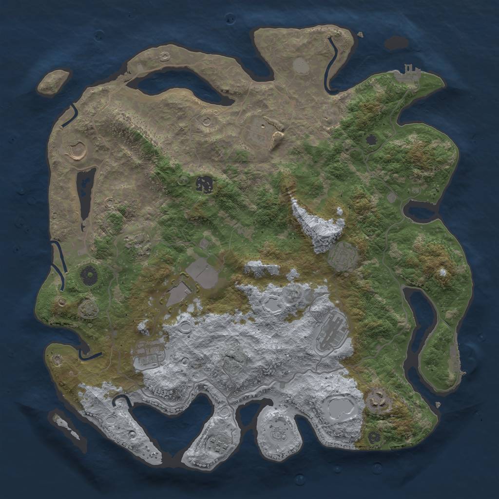 Rust Map: Procedural Map, Size: 4100, Seed: 31534644, 18 Monuments
