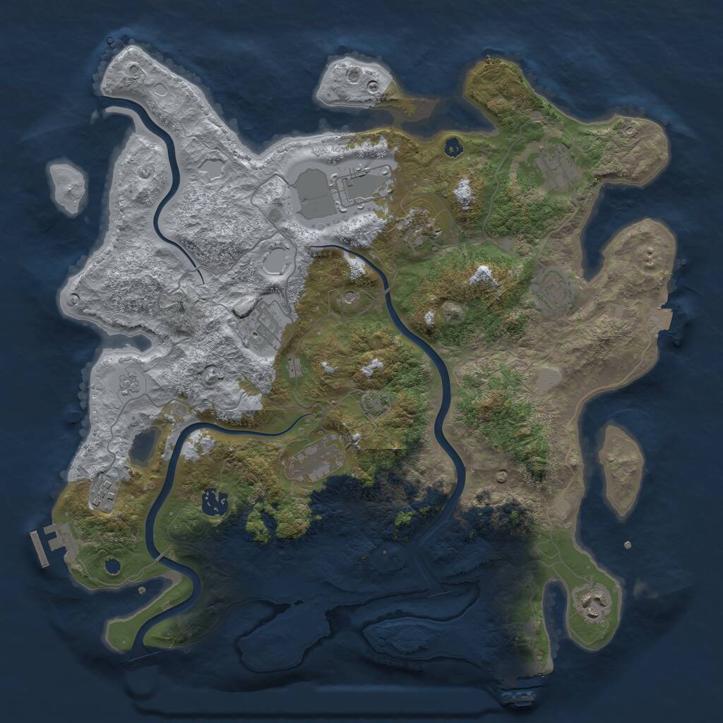 Rust Map: Procedural Map, Size: 3900, Seed: 27102060, 15 Monuments
