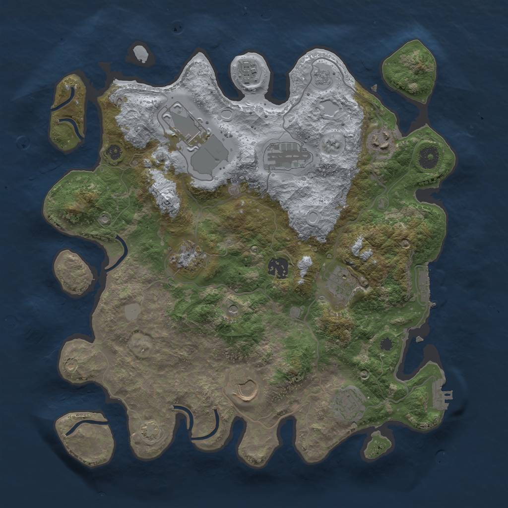 Rust Map: Procedural Map, Size: 3550, Seed: 43959244, 17 Monuments