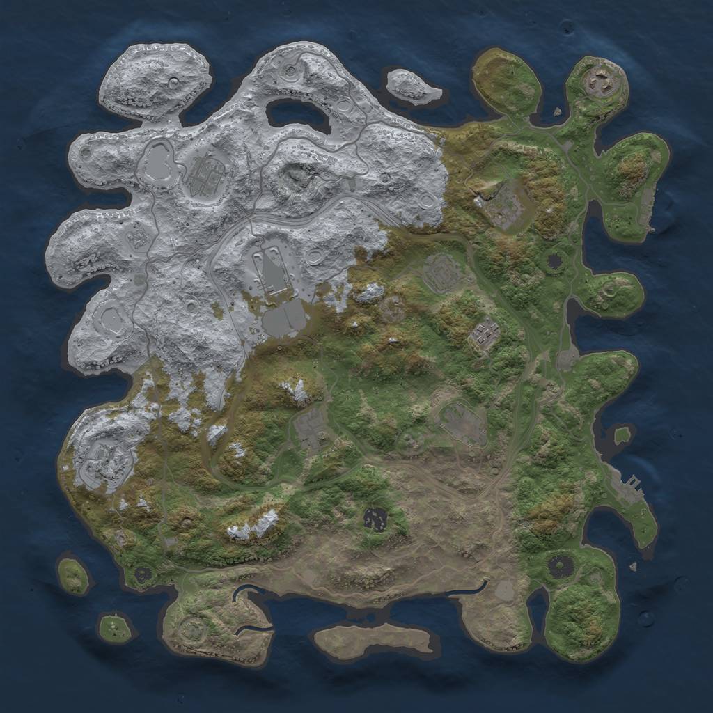 Rust Map: Procedural Map, Size: 4250, Seed: 23362215, 18 Monuments
