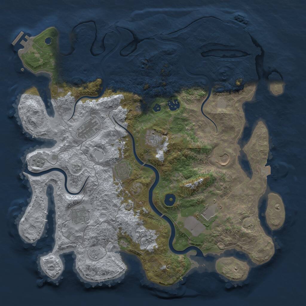 Rust Map: Procedural Map, Size: 3850, Seed: 73054422, 15 Monuments