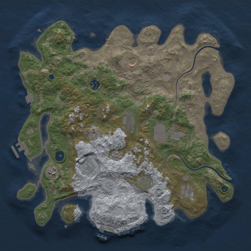 Rust Map: Procedural Map, Size: 3850, Seed: 87280319, 15 Monuments