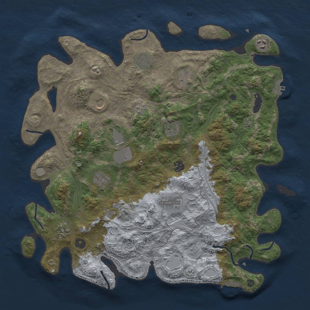 Rust Map: Procedural Map, Size: 4300, Seed: 35035238, 19 Monuments