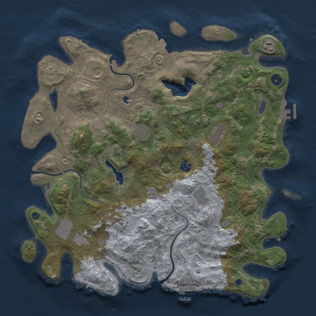 Rust Map: Procedural Map, Size: 4300, Seed: 35035238, 15 Monuments