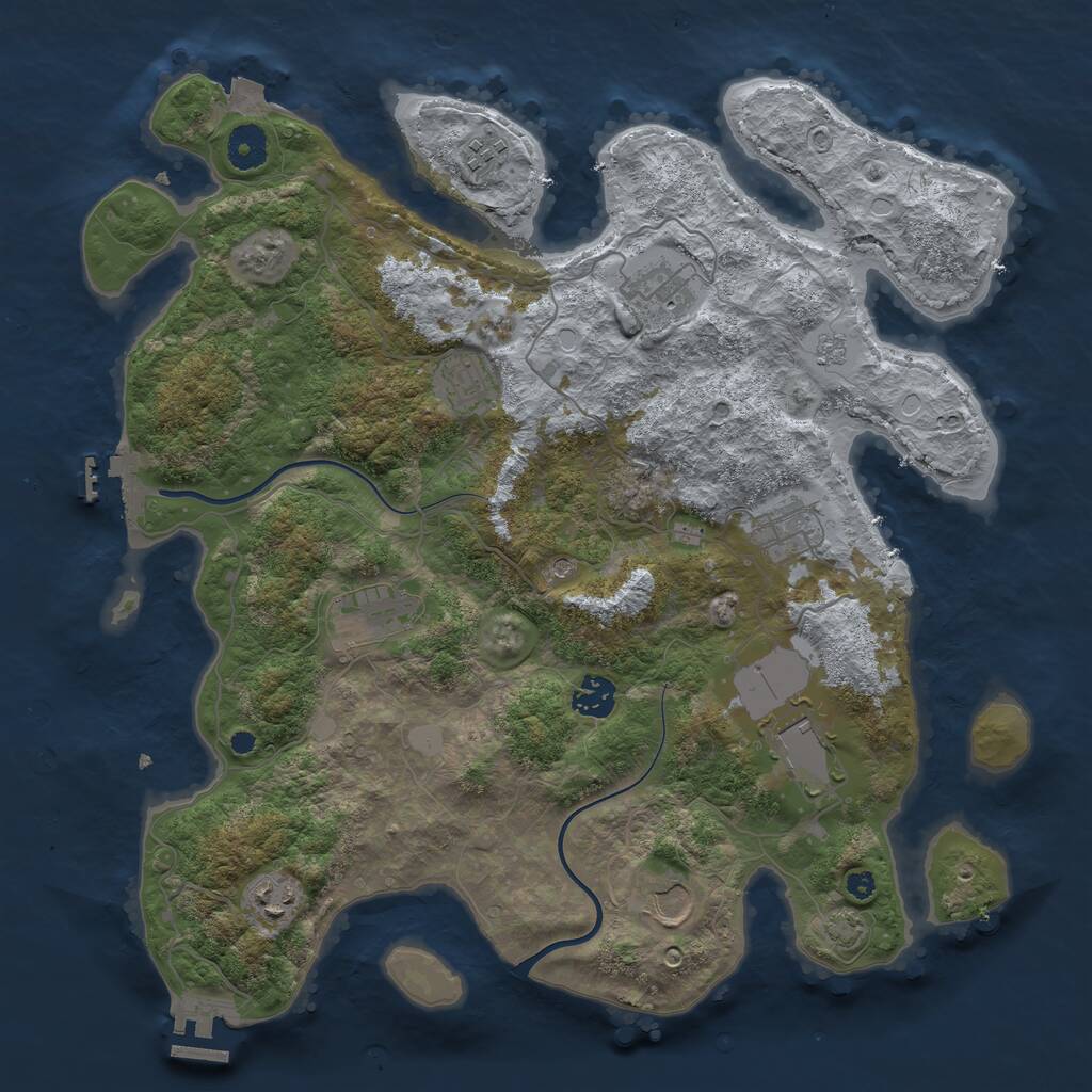 Rust Map: Procedural Map, Size: 3800, Seed: 58993272, 15 Monuments