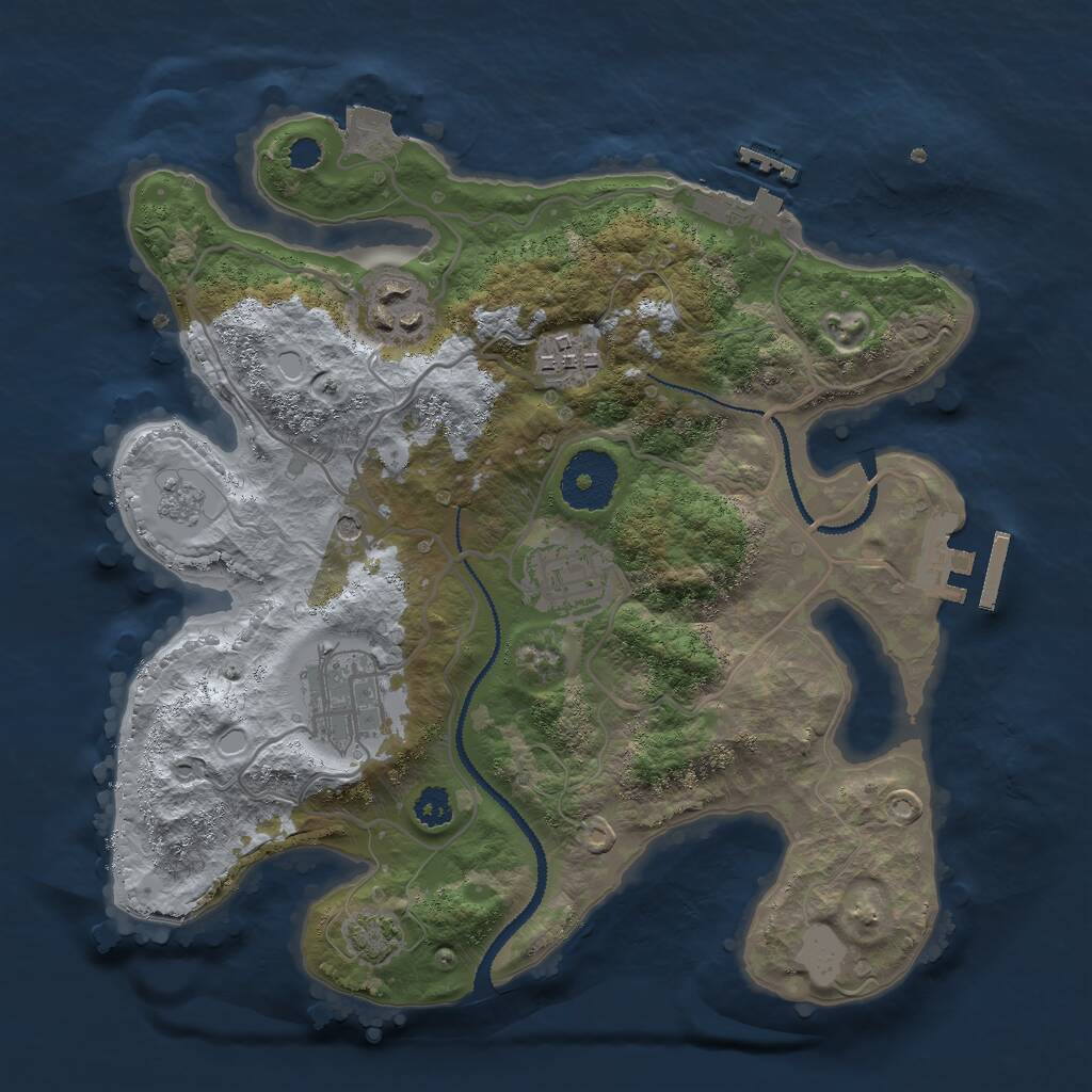 Rust Map: Procedural Map, Size: 2800, Seed: 824634953, 10 Monuments