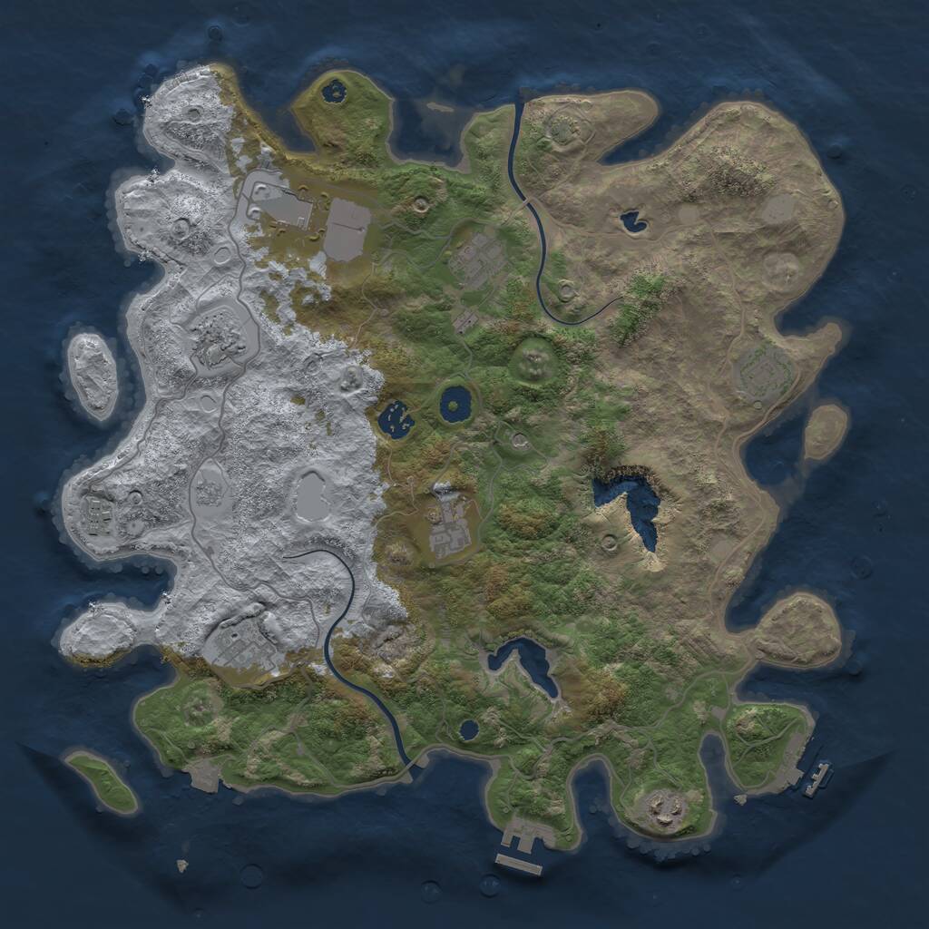 Rust Map: Procedural Map, Size: 4000, Seed: 3888890, 15 Monuments